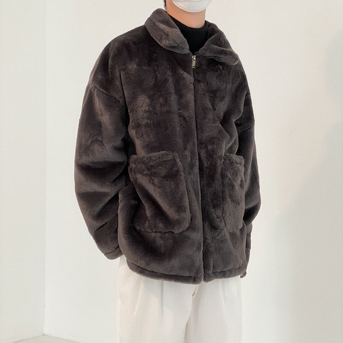 Chaqueta cálida de terciopelo vintage engrosada de invierno para hombre