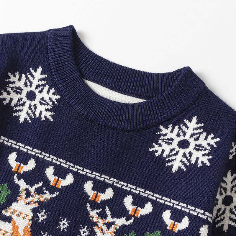 Children's Boys' Cartoon Pullover Knitwear Girls' Christmas Elk Sweater