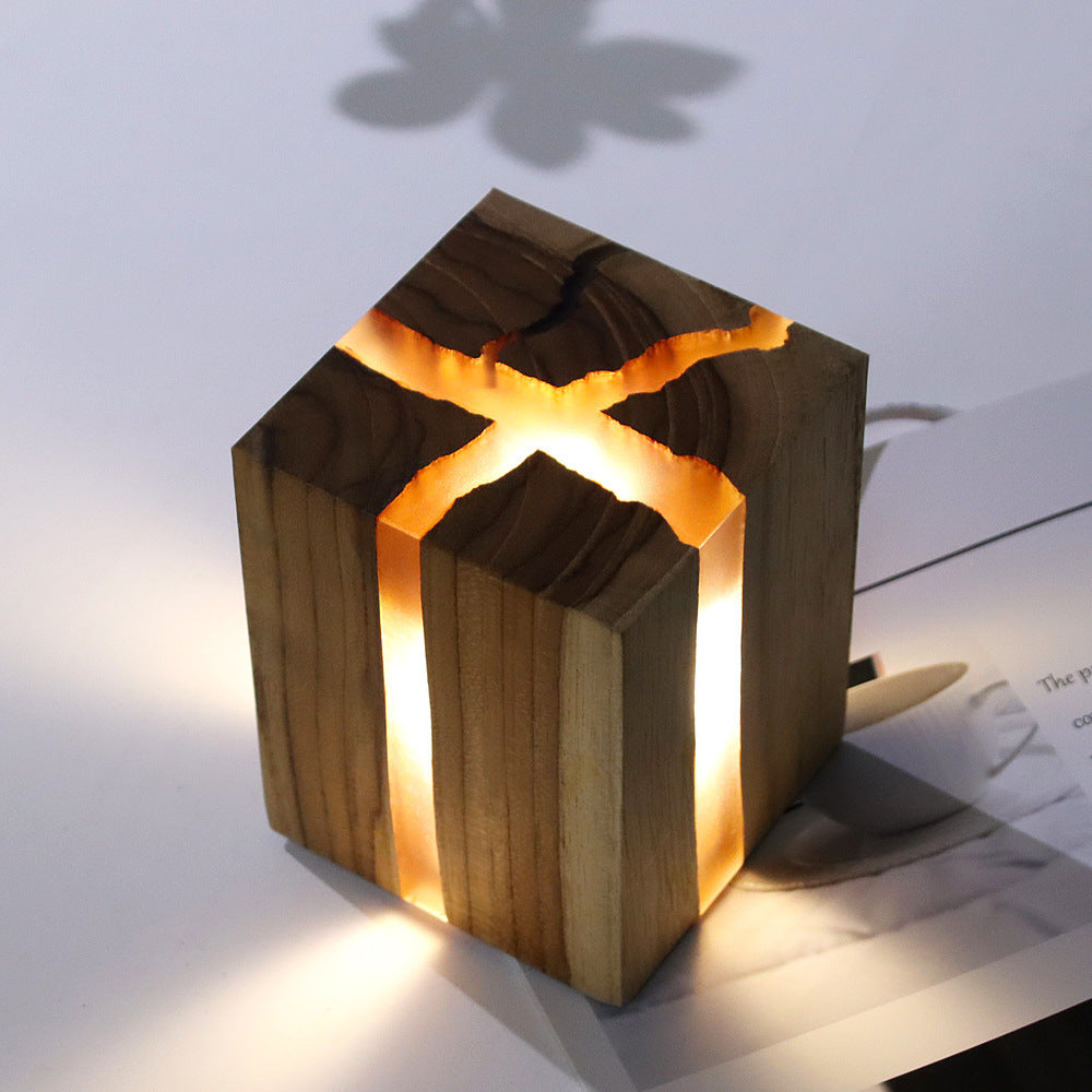 Lámpara de mesa creativa ajustable para mesita de noche, sin reflejos, decorativa, de madera, color marrón, lámpara de escritorio LED con carga USB, luz de noche para dormitorio marrón