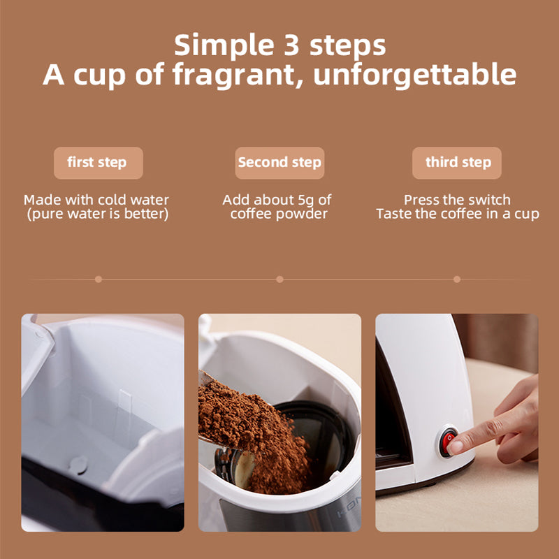 Nueva máquina de café totalmente automática para el hogar y la oficina, mini cafetera americana pequeña y portátil