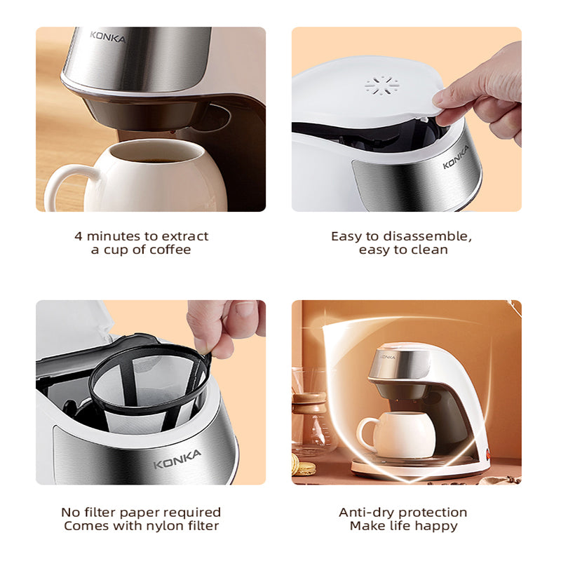 Nueva máquina de café totalmente automática para el hogar y la oficina, mini cafetera americana pequeña y portátil