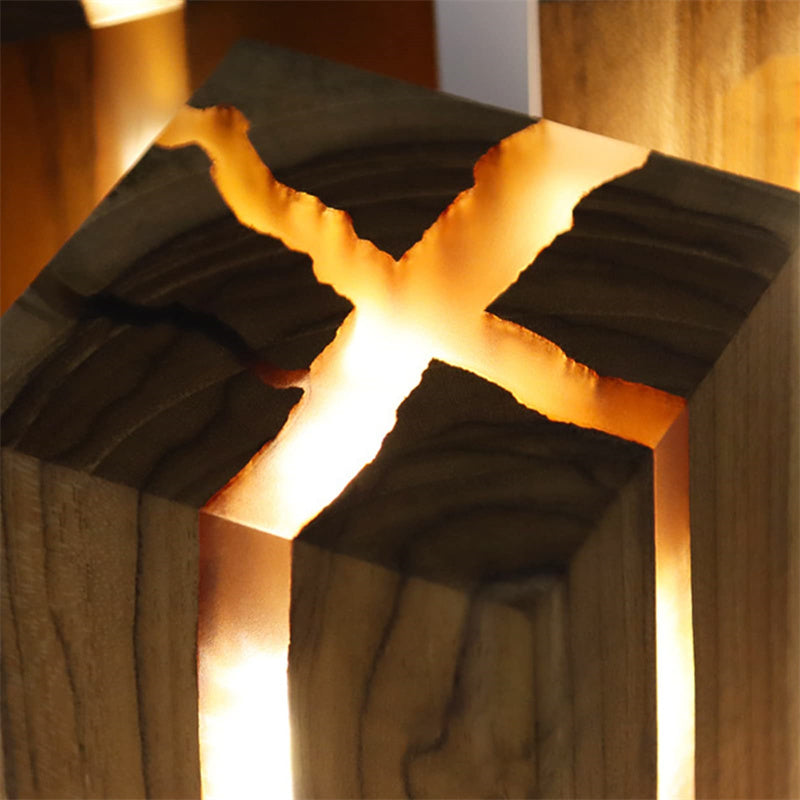 Lámpara de mesa creativa ajustable para mesita de noche, sin reflejos, decorativa, de madera, color marrón, lámpara de escritorio LED con carga USB, luz de noche para dormitorio marrón