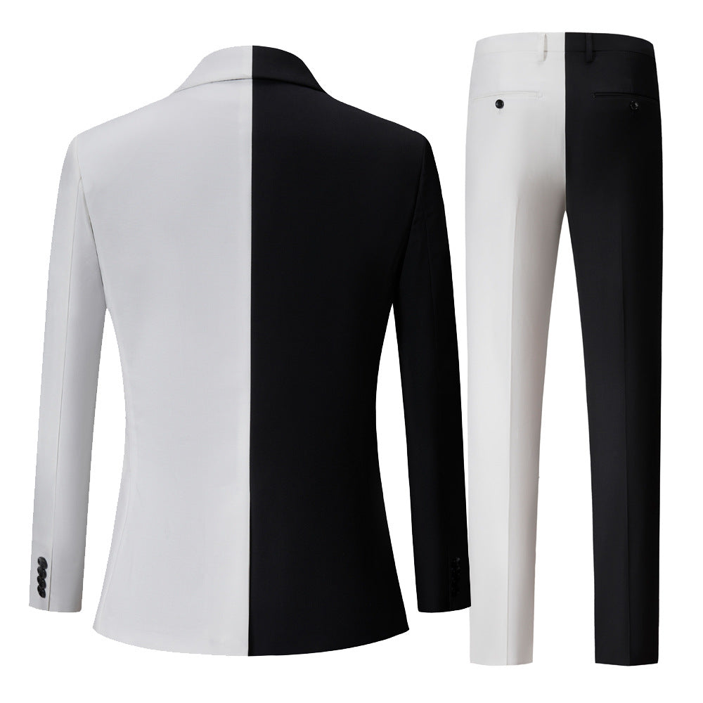 Traje de hombre de dos piezas en color blanco y negro a juego
