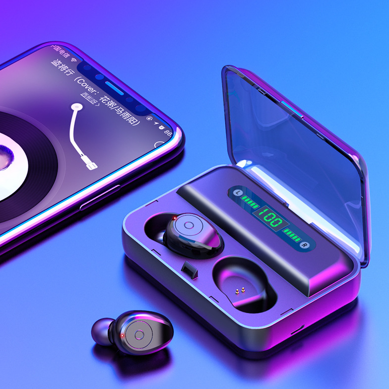 Auriculares Bluetooth multifunción con movimiento binaural y batería externa compatible con teléfono