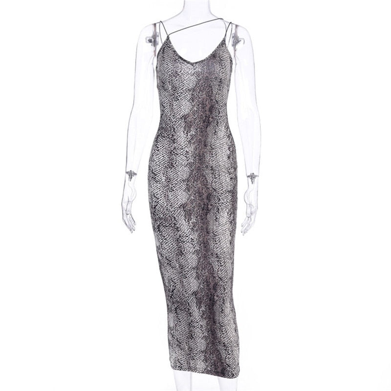 hirigin Sexy Women's Leopard Snake Print Dress Fashion Ladies Long Maxi Dress Party Bodycon Occasion Dresses Evening Sundress