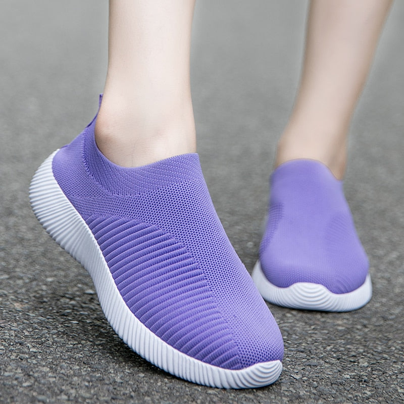 Zapatos vulcanizados para mujer, zapatillas de deporte de alta calidad para mujer, zapatos planos sin cordones, mocasines para mujer, talla grande 42, zapatos planos para caminar