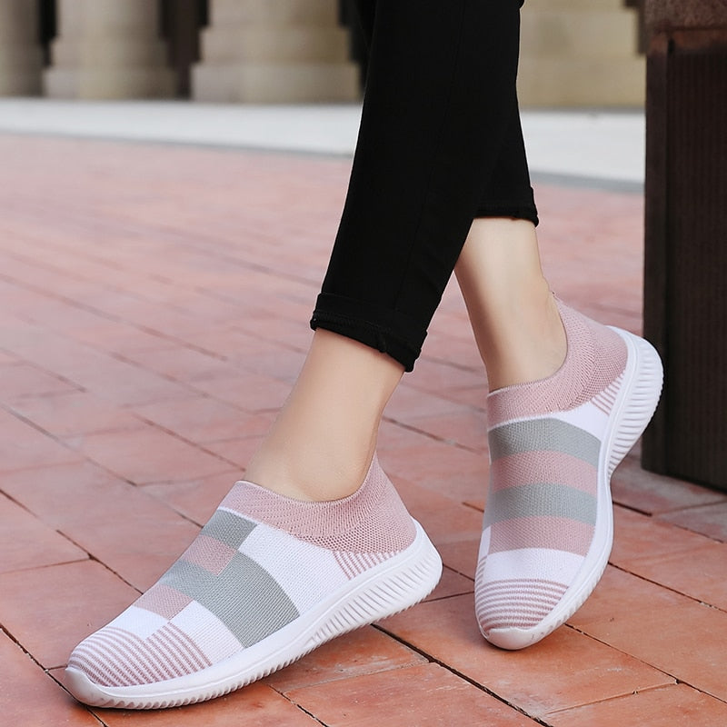 Zapatillas de deporte para mujer, zapatos para caminar, mocasines ligeros para mujer, tenis casuales para mujer, zapatos de moda sin cordones, zapatos vulcanizados de talla grande 2021