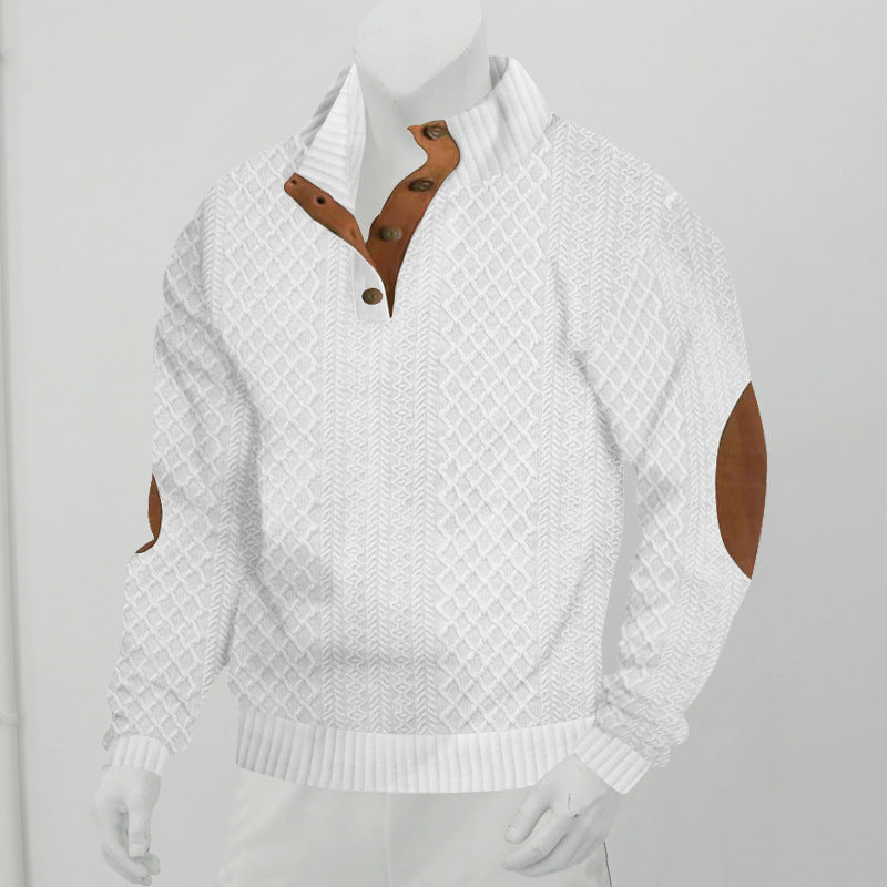 Suéter de punto jacquard de manga larga y cuello alto