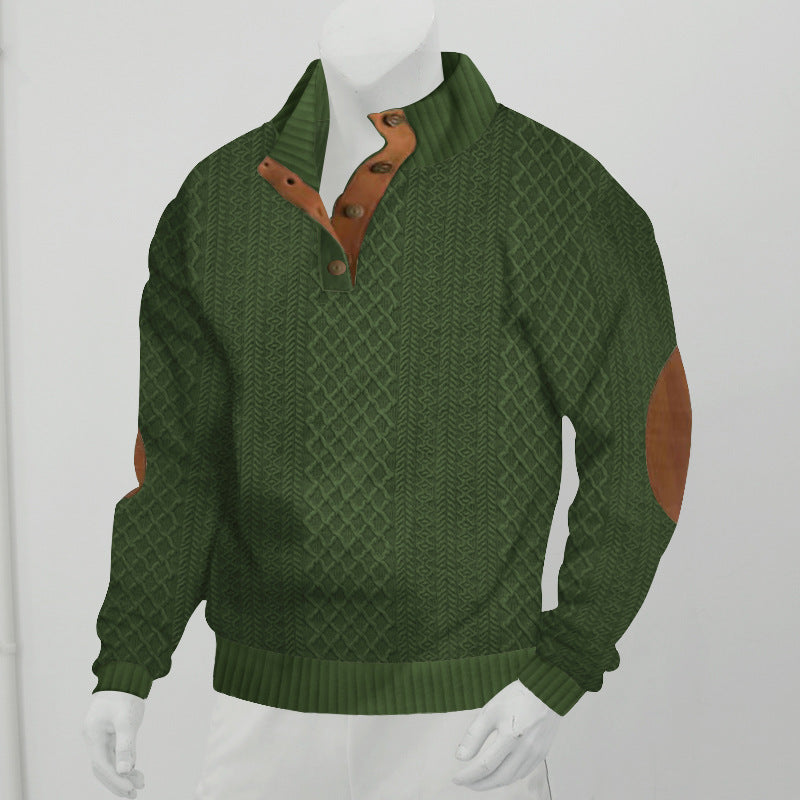 Suéter de punto jacquard de manga larga y cuello alto