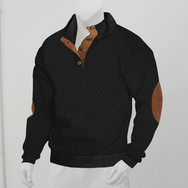 Suéter de punto jacquard de manga larga y cuello alto