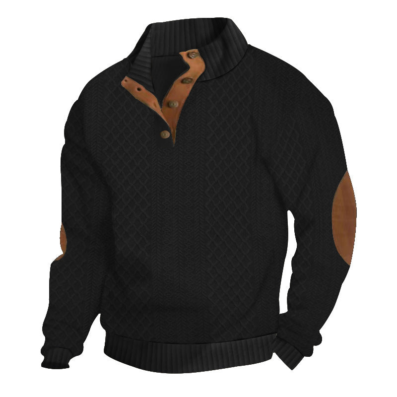 Suéter de punto jacquard de manga larga y cuello alto