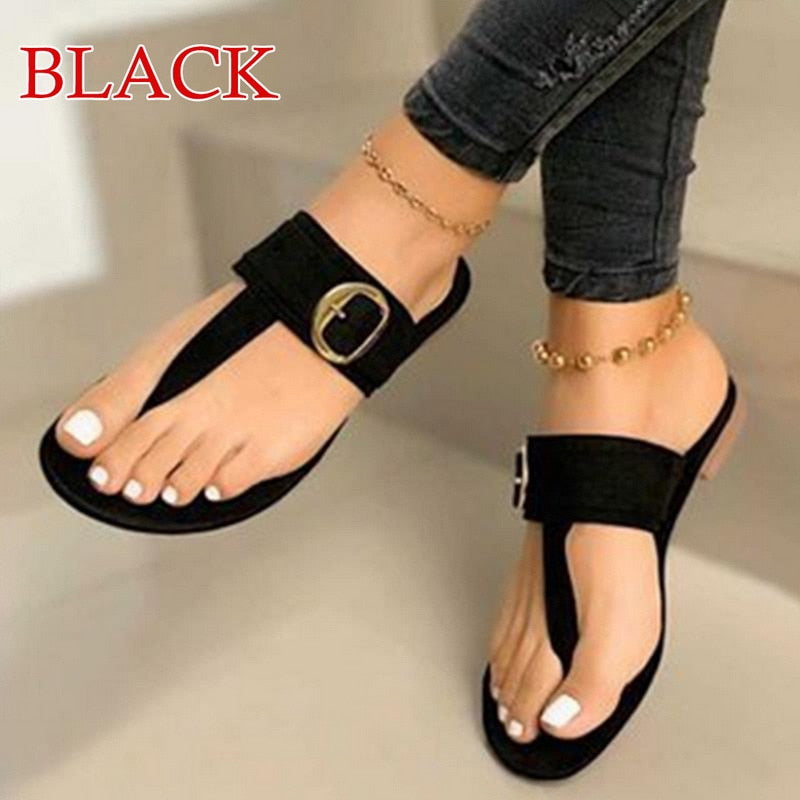 Sandalias de mujer 2023, sandalias de playa al aire libre de verano, sandalias de gladiador de moda sólidas, zapatos planos de mujer, zapatos casuales para mujer