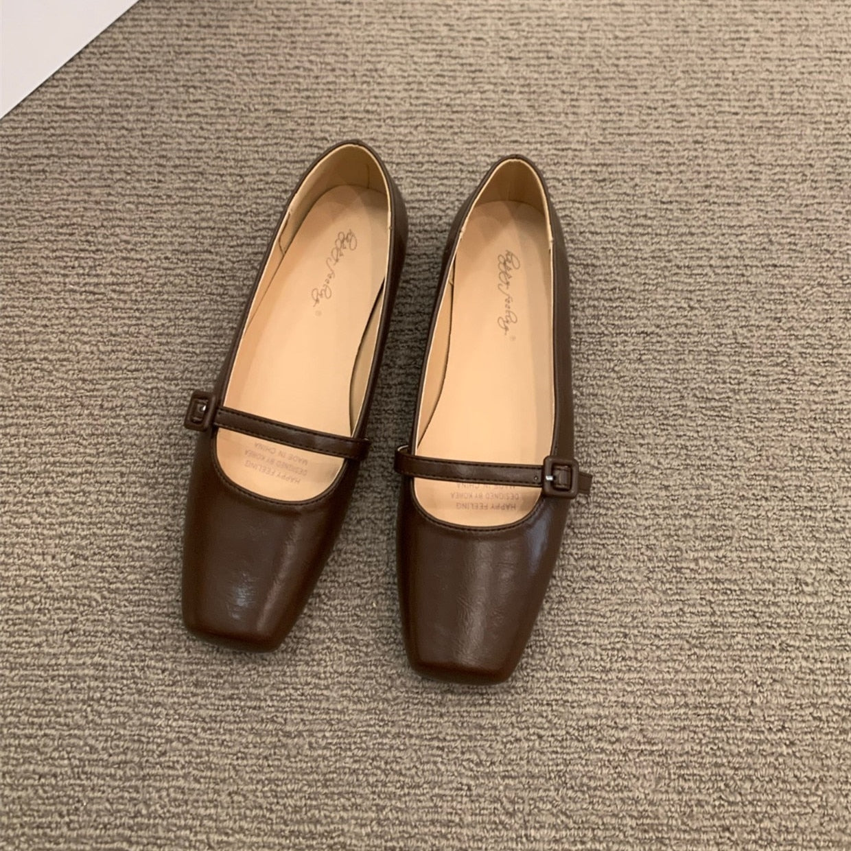 Bailamos Fashion Flats 2023 Diseño de marca Punta cuadrada Zapatos de ballet para mujer Correa con hebilla casual Zapatos de vestir para mujer Tacones bajos Mu