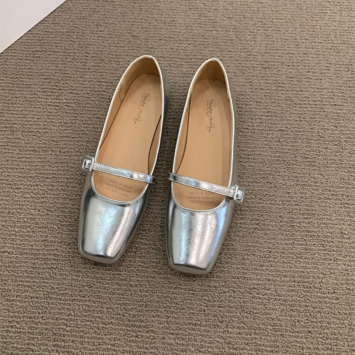 Bailamos Fashion Flats 2023 Diseño de marca Punta cuadrada Zapatos de ballet para mujer Correa con hebilla casual Zapatos de vestir para mujer Tacones bajos Mu