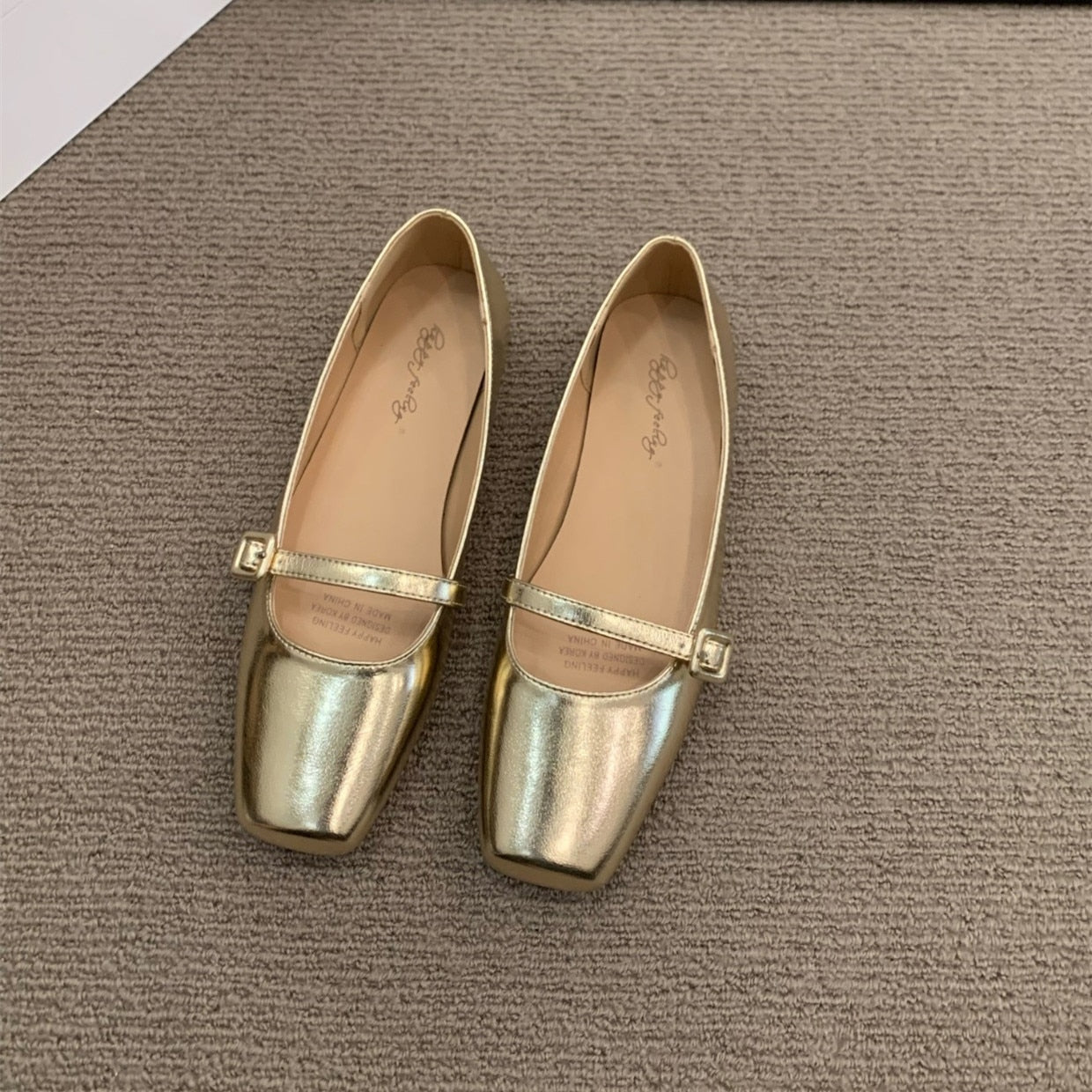Bailamos Fashion Flats 2023 Diseño de marca Punta cuadrada Zapatos de ballet para mujer Correa con hebilla casual Zapatos de vestir para mujer Tacones bajos Mu