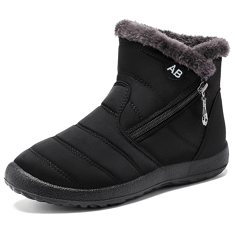Botas de mujer Botines impermeables para mujer Zapatos de invierno Botas de nieve cálidas Botines con cremallera para mujer Botas de invierno para mujer