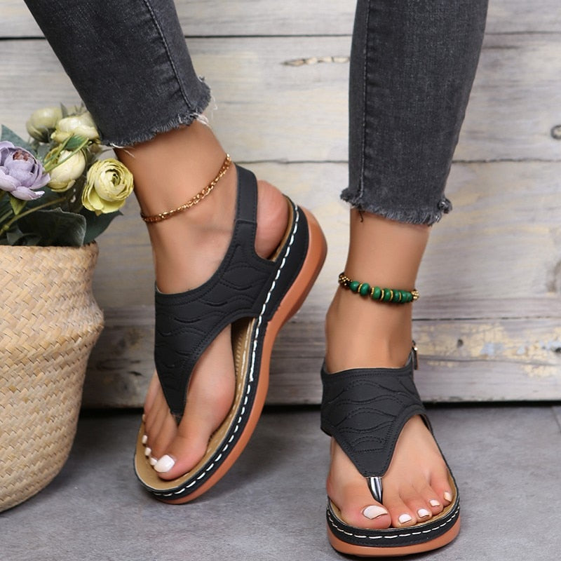 New Women Summer Shoes Platform Non-slip Sandals Women Closed Toe Wedge Sandals Ladies Light Casual Shoes Large Size