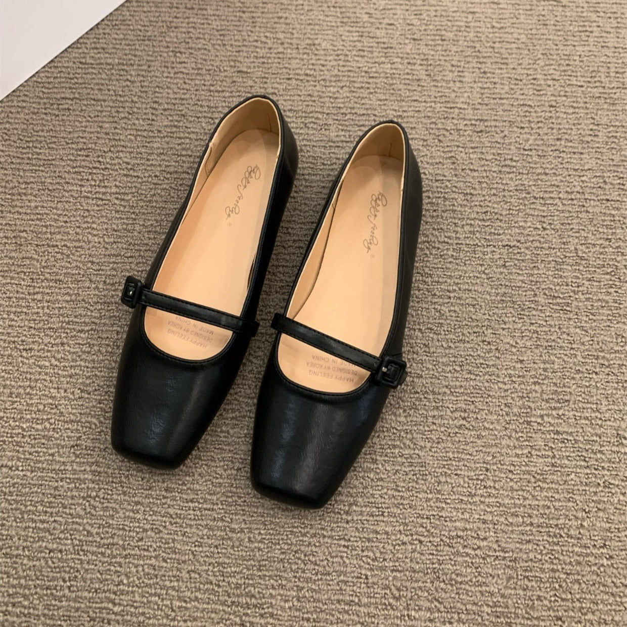 Bailamos Fashion Flats 2023 Diseño de marca Punta cuadrada Zapatos de ballet para mujer Correa con hebilla casual Zapatos de vestir para mujer Tacones bajos Mu