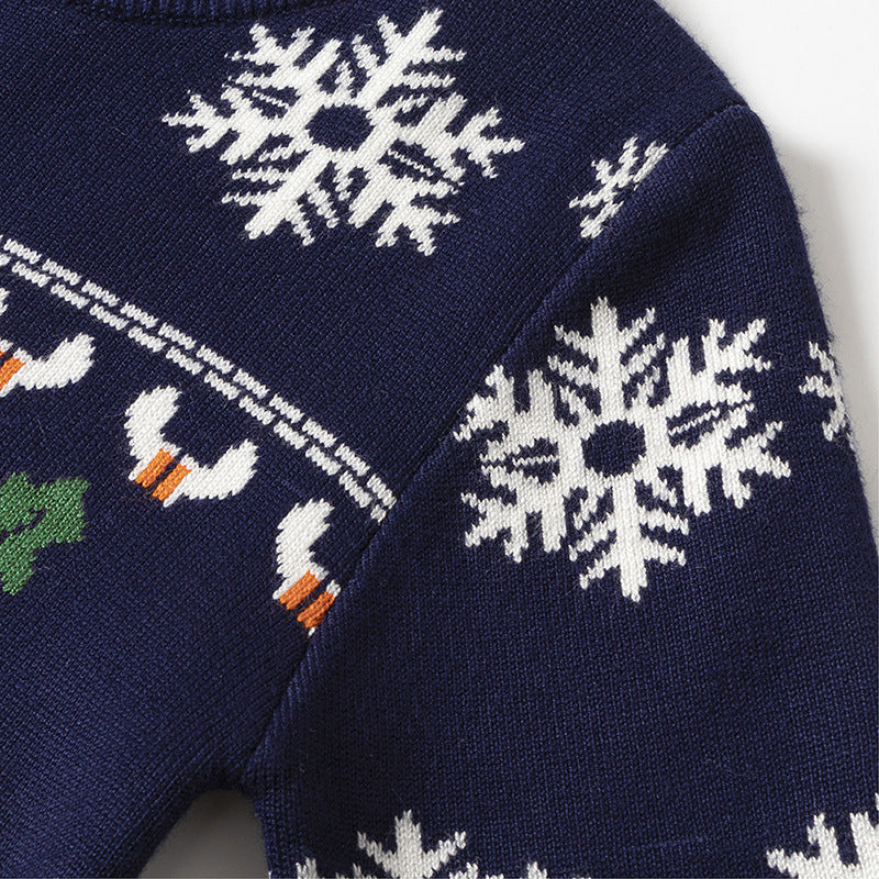 Children's Boys' Cartoon Pullover Knitwear Girls' Christmas Elk Sweater