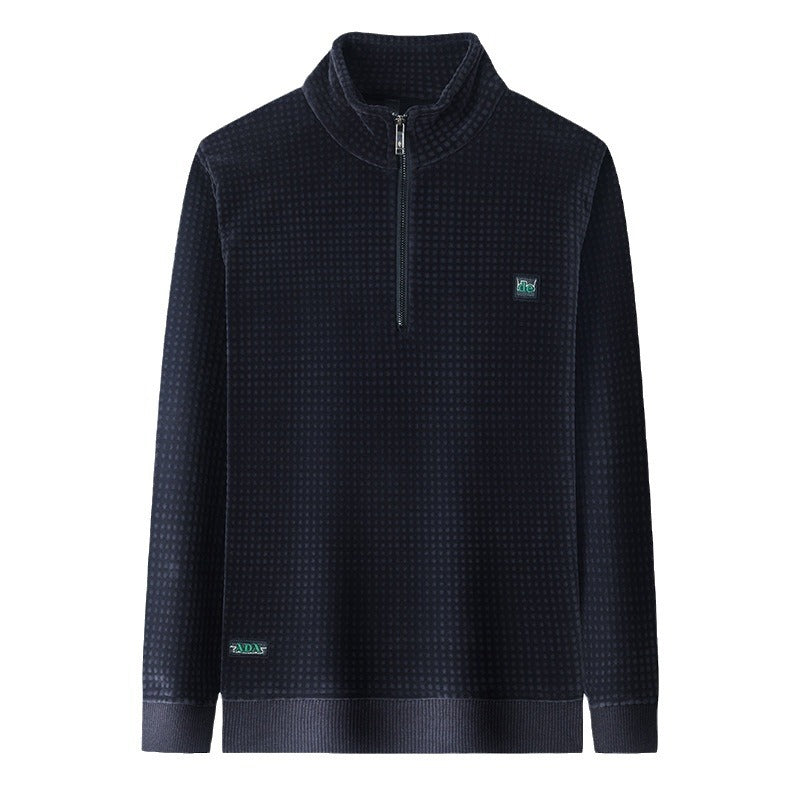Camiseta cálida de moda para hombre, informal, de forro polar y con parte inferior gruesa