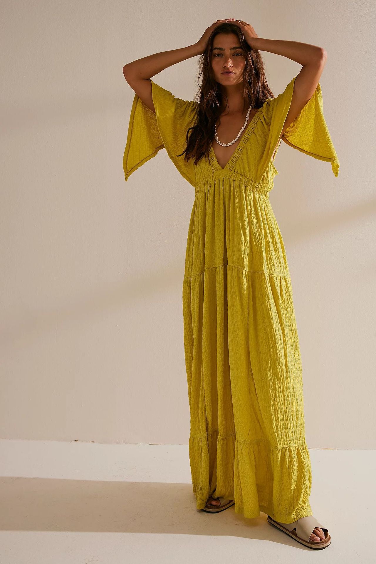 European And American Leisure Fashion Summer V-neck Loose Long Dress