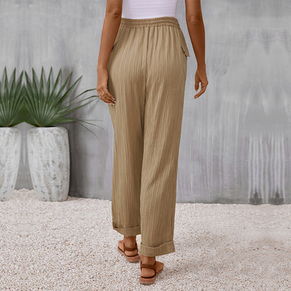 Elasticated Autumn New Pleated Casual Pants Trousers