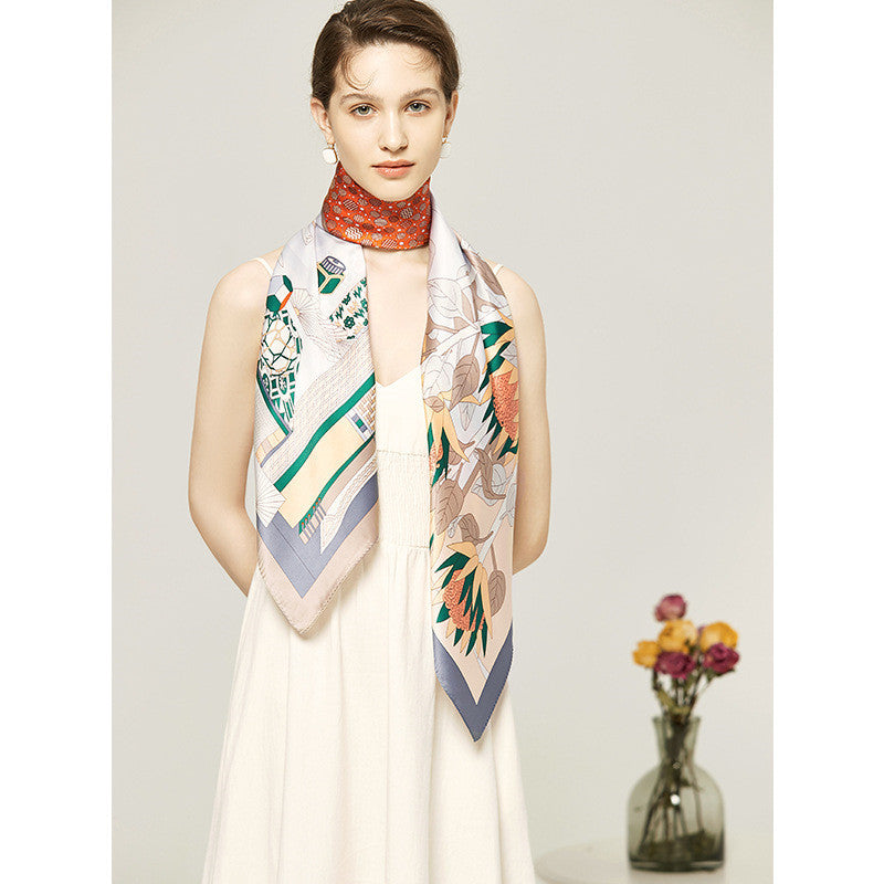 Square Scarf Windproof And Warm Heavy Silk Scarf