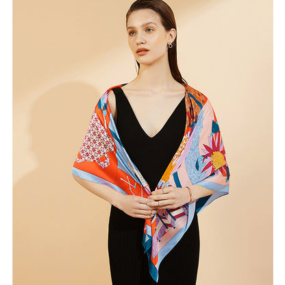 Square Scarf Windproof And Warm Heavy Silk Scarf