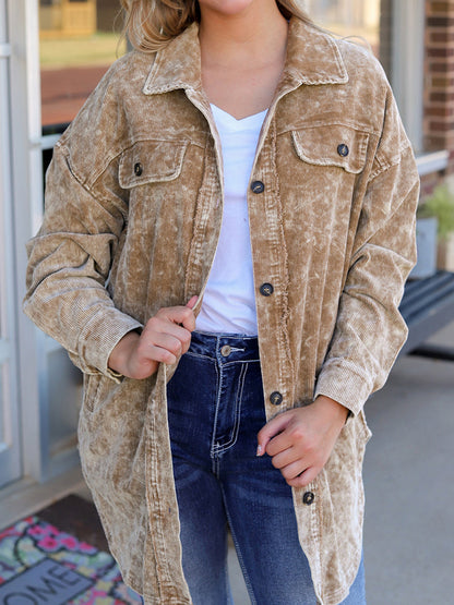 Chaqueta informal holgada hasta el muslo de estilo europeo y americano