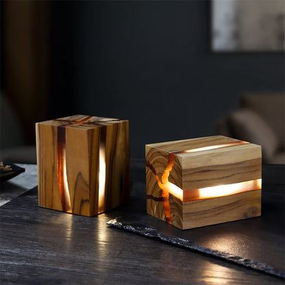 Lámpara de mesa creativa ajustable para mesita de noche, sin reflejos, decorativa, de madera, color marrón, lámpara de escritorio LED con carga USB, luz de noche para dormitorio marrón