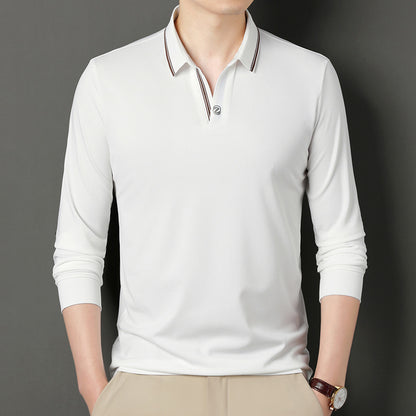 Camiseta de manga larga para hombre con cuello de tijera