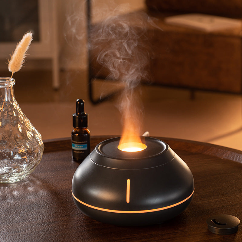 Nuevo humidificador colorido con simulación de llama, difusor de aroma, humidificador creativo de escritorio para el hogar y la habitación