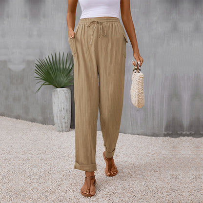 Elasticated Autumn New Pleated Casual Pants Trousers