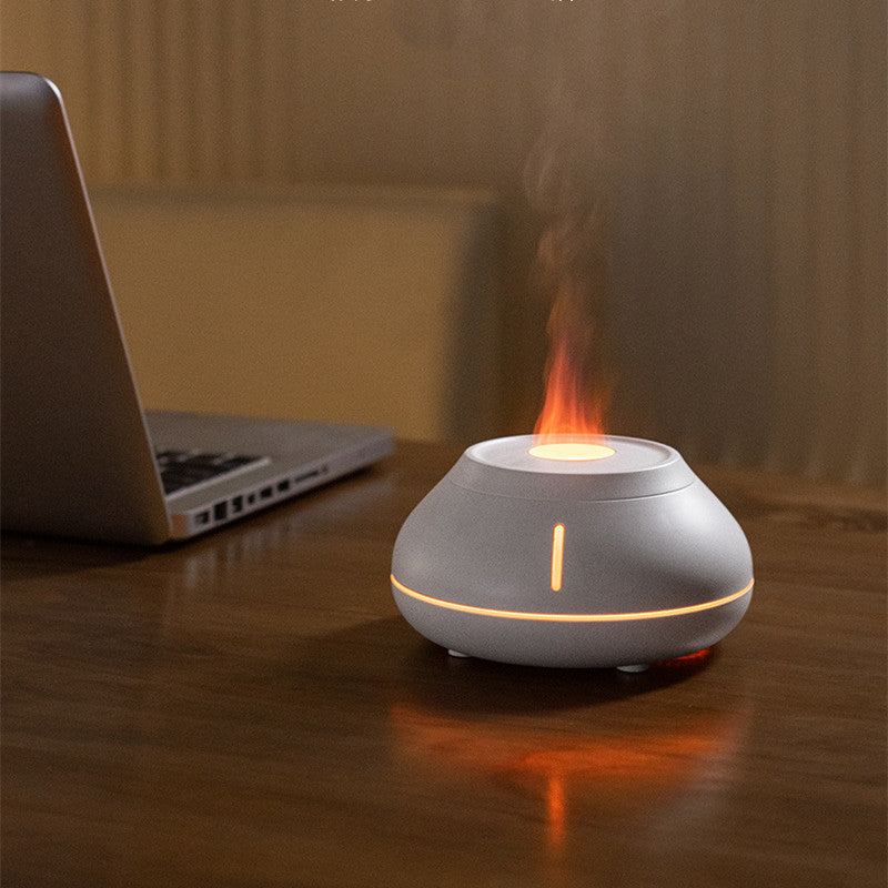 Nuevo humidificador colorido con simulación de llama, difusor de aroma, humidificador creativo de escritorio para el hogar y la habitación