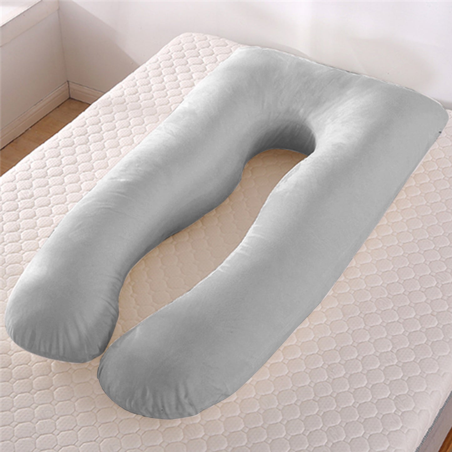 Almohada de apoyo para dormir de verano para embarazadas Almohadas de maternidad en forma de U Seda de hielo para el embarazo