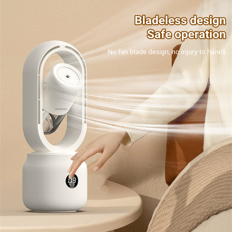 Ventilador eléctrico con pulverizador refrigerado por agua para verano, humidificador de aire inalámbrico portátil recargable por USB, ventilador de mesa sin aspas