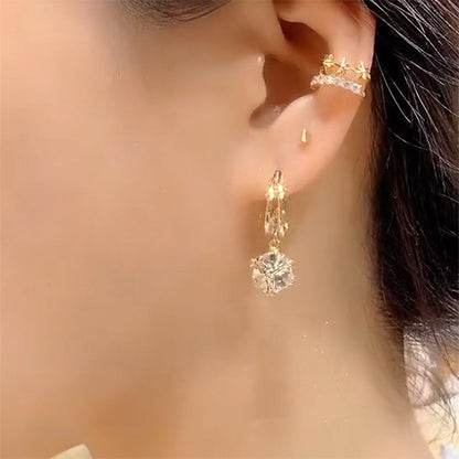 Pendientes de cristal francés con circonitas y diseño de nicho de moda, accesorios femeninos