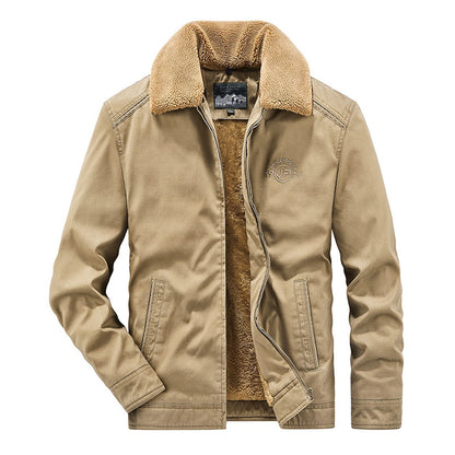 Cotton-padded Coat For Men Fleece-lined Thickened American Workwear