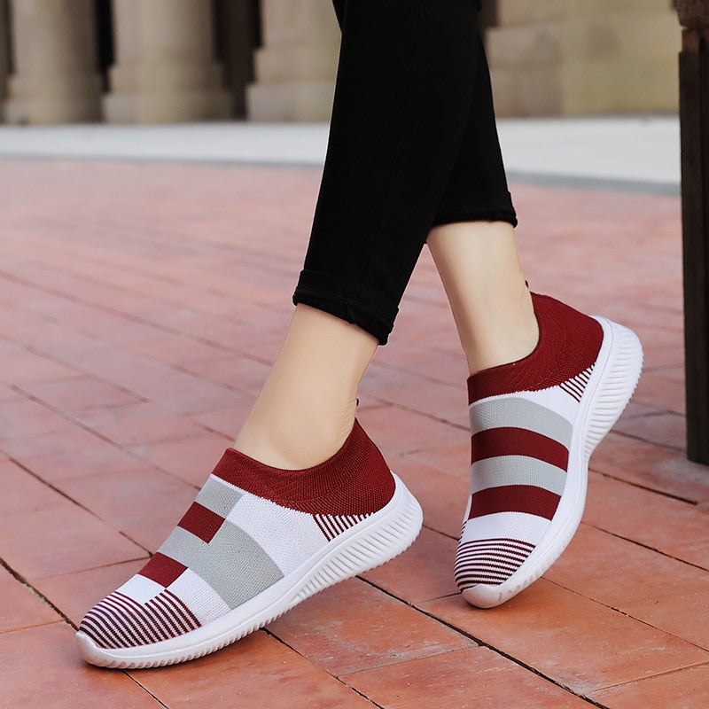 Zapatillas de deporte para mujer, zapatos para caminar, mocasines ligeros para mujer, tenis casuales para mujer, zapatos de moda sin cordones, zapatos vulcanizados de talla grande 2021 