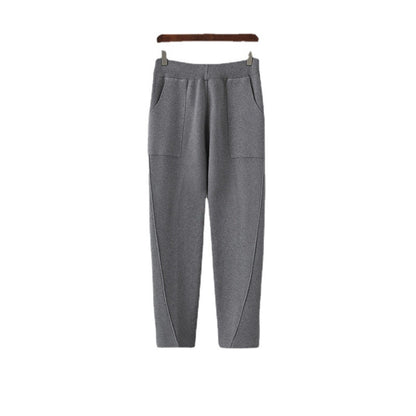 Nuevos pantalones harén de punto de cintura alta y sueltos para mujer