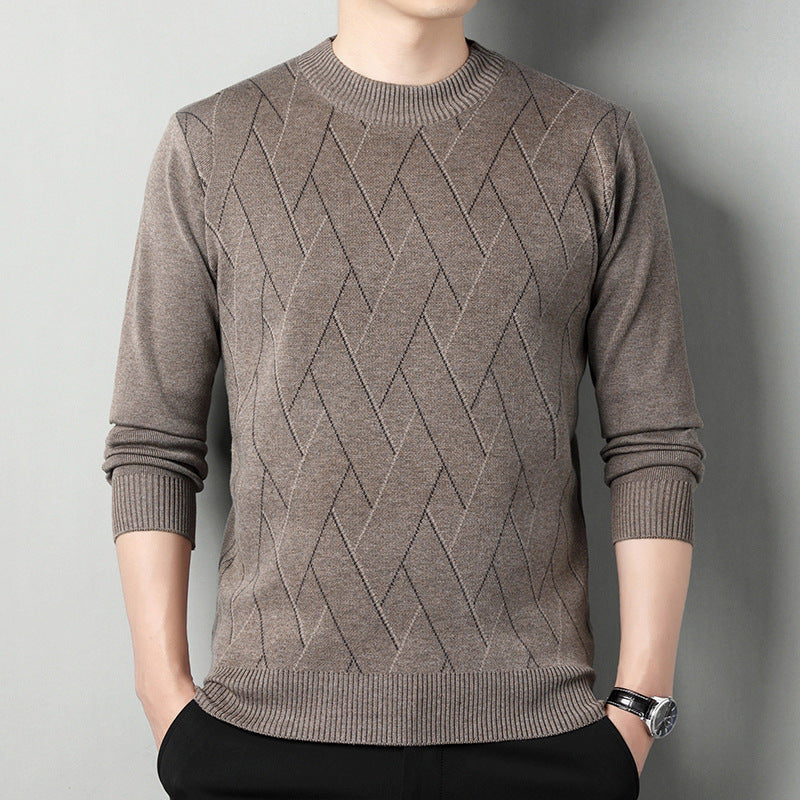 Men's Loose Multicolor Round Neck Warm Sweater