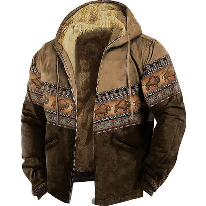 Suéter con capucha y estampado vintage Bejirog para hombre