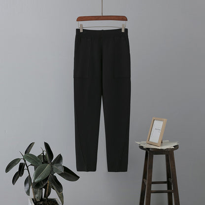 Nuevos pantalones harén de punto de cintura alta y sueltos para mujer