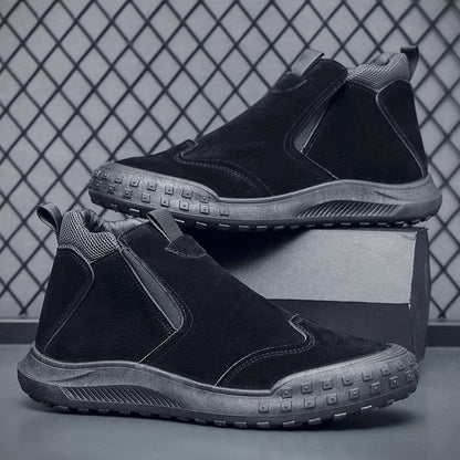 Nuevos zapatos de trabajo impermeables con cremallera lateral para hombre