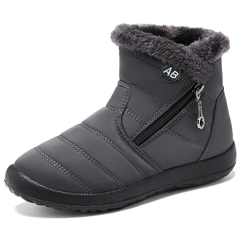 Botas de mujer Botines impermeables para mujer Zapatos de invierno Botas de nieve cálidas Botines con cremallera para mujer Botas de invierno para mujer 