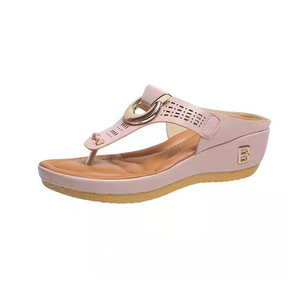 Sandalias de verano nuevas para mujer, zapatos de playa con punta abierta, chanclas, cuñas, zapatillas cómodas, lindas sandalias, tallas grandes 35 ~ 43, calzado femenino 