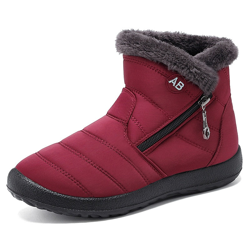 Botas de mujer Botines impermeables para mujer Zapatos de invierno Botas de nieve cálidas Botines con cremallera para mujer Botas de invierno para mujer 