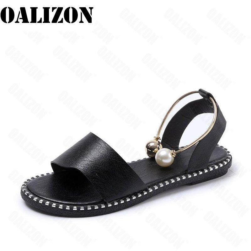 2023 New Summer Women Beaded Pearly Sandals Slippers Shoes Ladies Flats Sandals Flip Flop Casual Flat Slingback Sandals Shoes