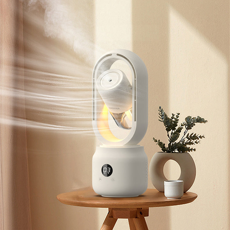 Ventilador eléctrico con pulverizador refrigerado por agua para verano, humidificador de aire inalámbrico portátil recargable por USB, ventilador de mesa sin aspas