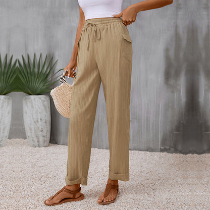 Elasticated Autumn New Pleated Casual Pants Trousers